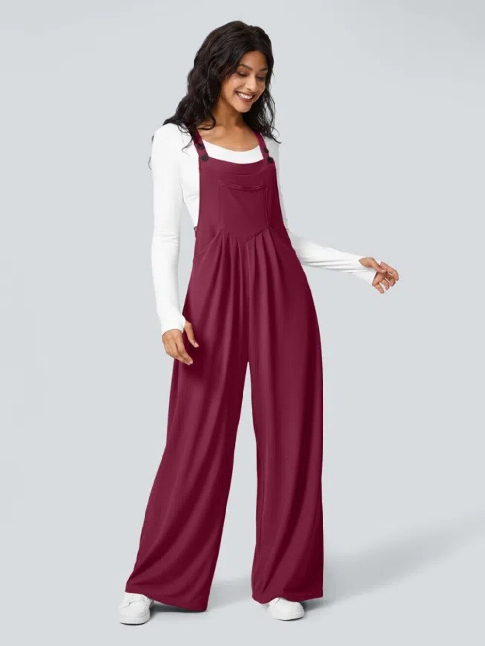 Halara Pockets Waffle Casual Overalls - Picture 2 of 6
